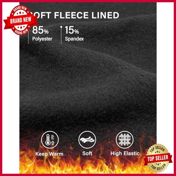 Fleece Lined Leggings High Waisted Bootcut Yoga Pants with Pockets - Picture 5 of 7